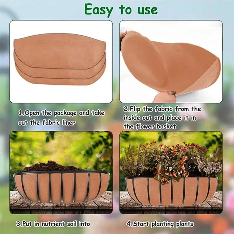 

3 Pack Fabric Grooved Flower Pot Liners Prevents Birds Nesting Drainage Friendly
