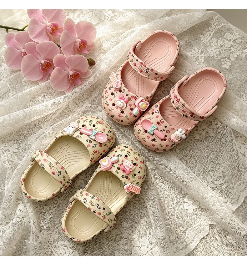 2026 Sommer Mädchen Mode Dickbodige Lochschuhe EVA Pantoffeln Rutschfeste Baotou-Slipper Outdoor Strand-Sandalen – Detail 11