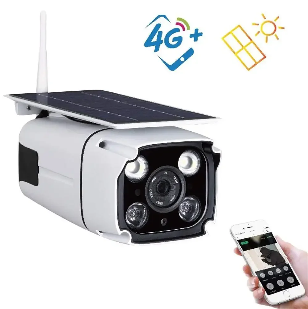 Lte 3g Tarjeta Sim Detector de Radar Hd 1080p Ip Inalámbrico Wifi Video Seguridad Solar 4g Cctv Cámara