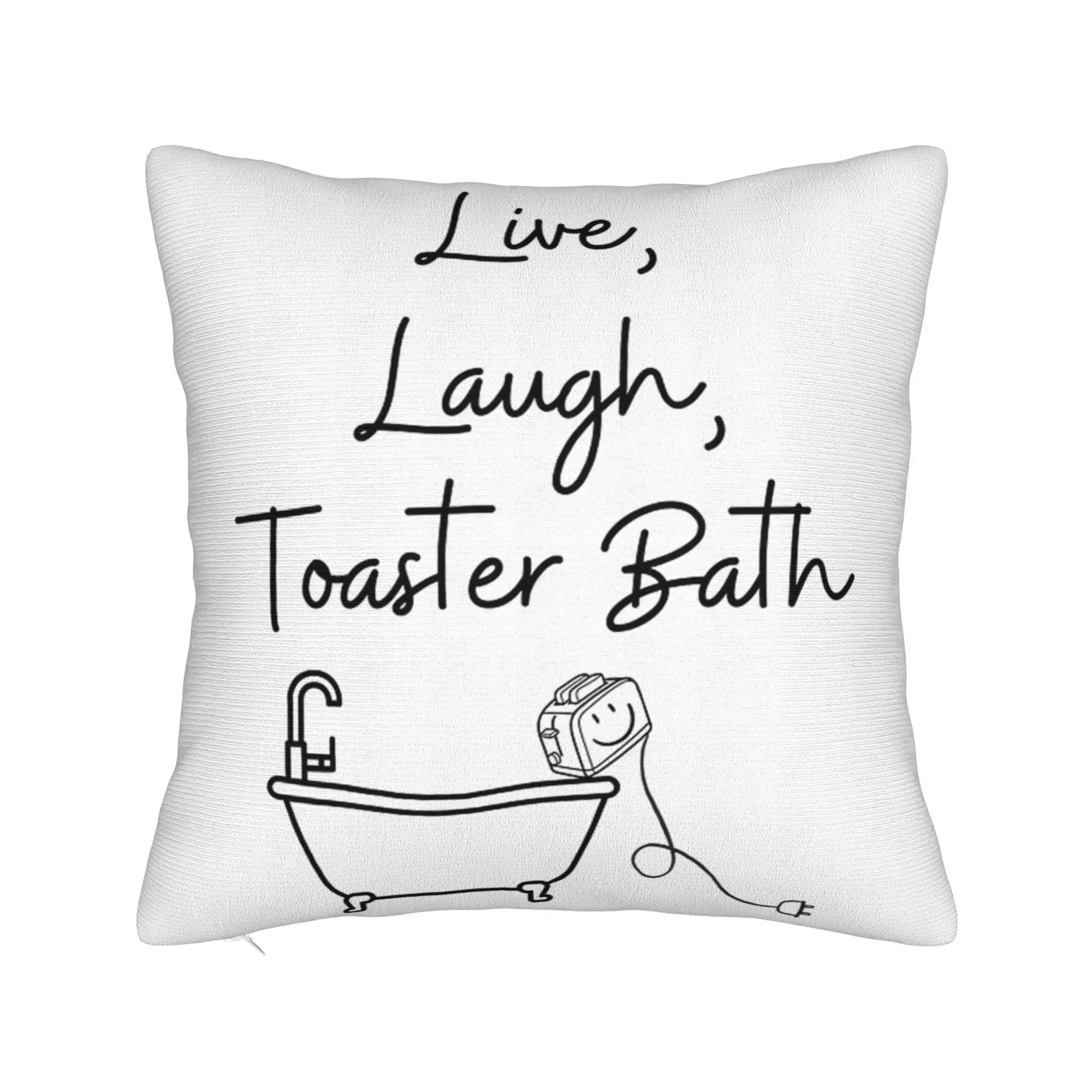 Fundas de Almohada Decorativas con Estampado de Productos de Live Laugh Toster Bath, Fundas de Cojín para el Hogar, Varios Tamaños