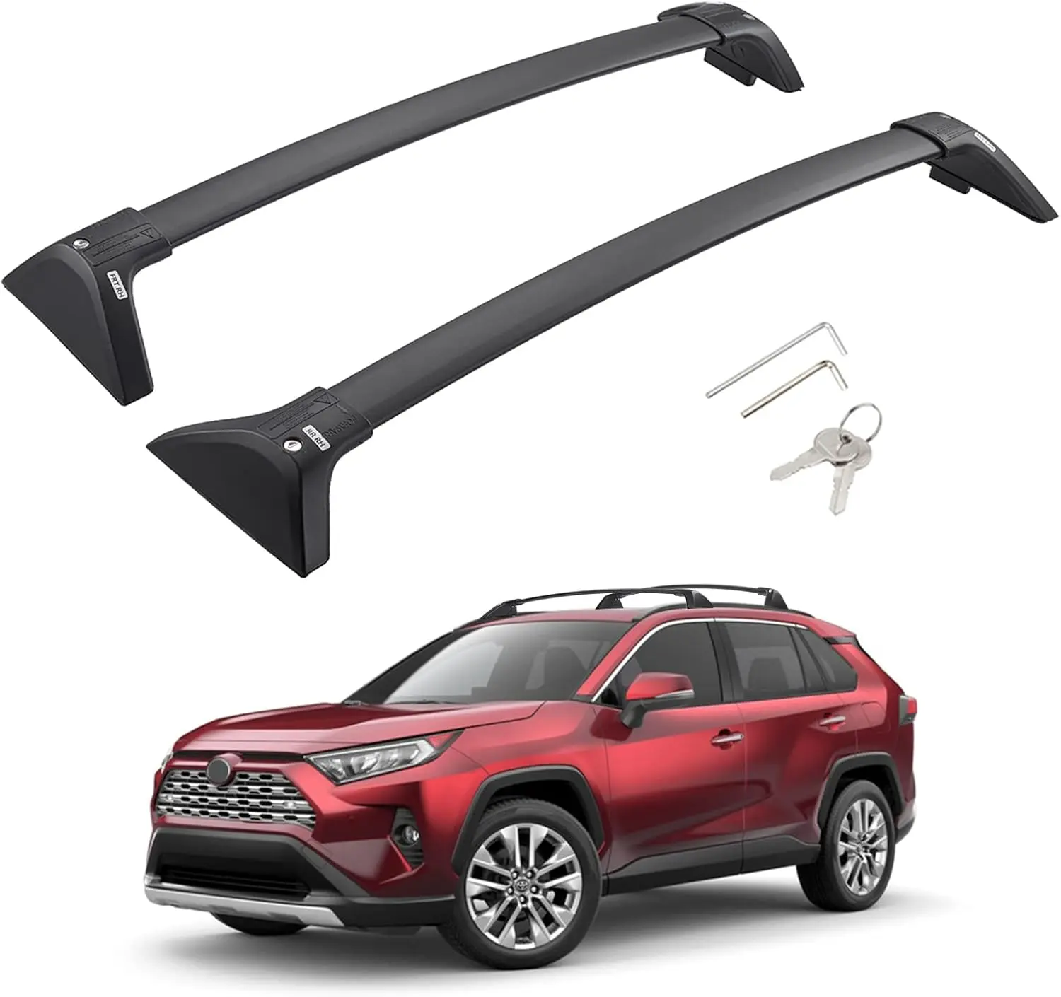 

BougeRV Lockable Car Roof Rack Cross Bars Compatible with Toyota RAV4 2019-2024 with Factory Side Rail(Not Fit Adventure/TRD Off