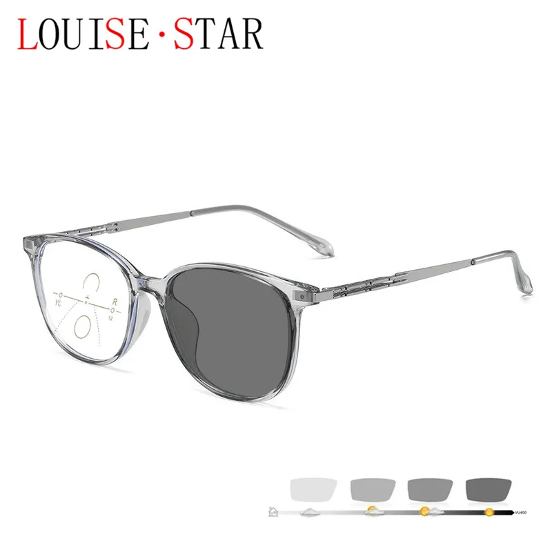 Multi focus Progressive Photochromic Sunglasses Reading Anti Blue Light Myopia Prescription Customized Men's  Women's Glasses