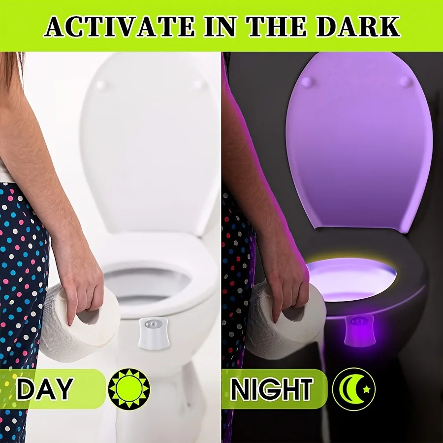 Wireless Motion Sensor LED Night Light RGB 16 Colors Toilet Bathroom Atmosphere Colorful Lamp Sensor LED Night Lights