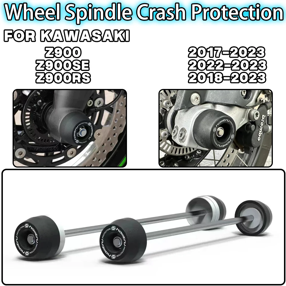 

For KAWASAKI Z900 / SE Z900RS / Cafe 2017 2018 2019-2023 Motorcycle accessories Front Rear Wheel Spindle Crash Protection