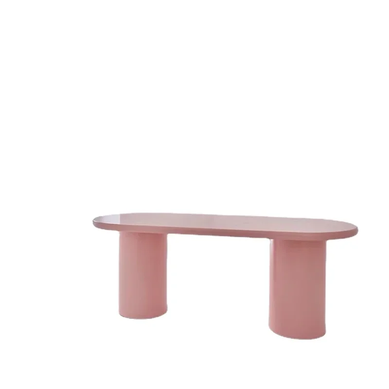 Safe User-friendly Nordic Cream Style Oval Dining Table Light Luxury Art Workbench Creative Conference Table Workbench