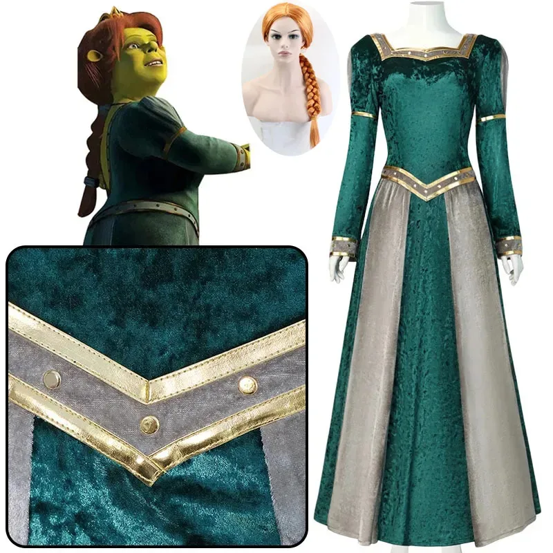 

Костюмы принцессы Фионы для косплея, платье, аниме, униформа, парик, карнавальные наряды на Хэллоуин для женщин и девочек