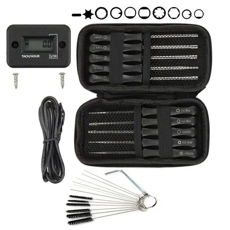 Tachomter Tach Meter + (Pack of 10) Carburetor Adjustment Tool Set for Common 2 Cycle Small Engine ECHO STIHL Poulan Husqvarna M