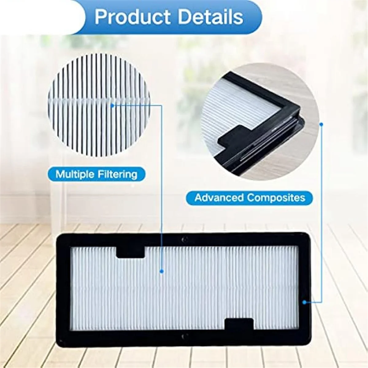 Replacement for Robot Cleaner Samsung Jet Bot+ HEPA Filters Accessories Parts 2PCS Robot Filter+1PCS Base Filter