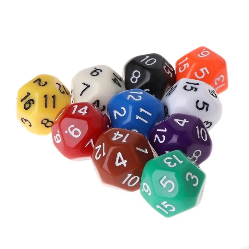 

55KD 10pcs 16 Sided D16 Polyhedral Dices For Table Games