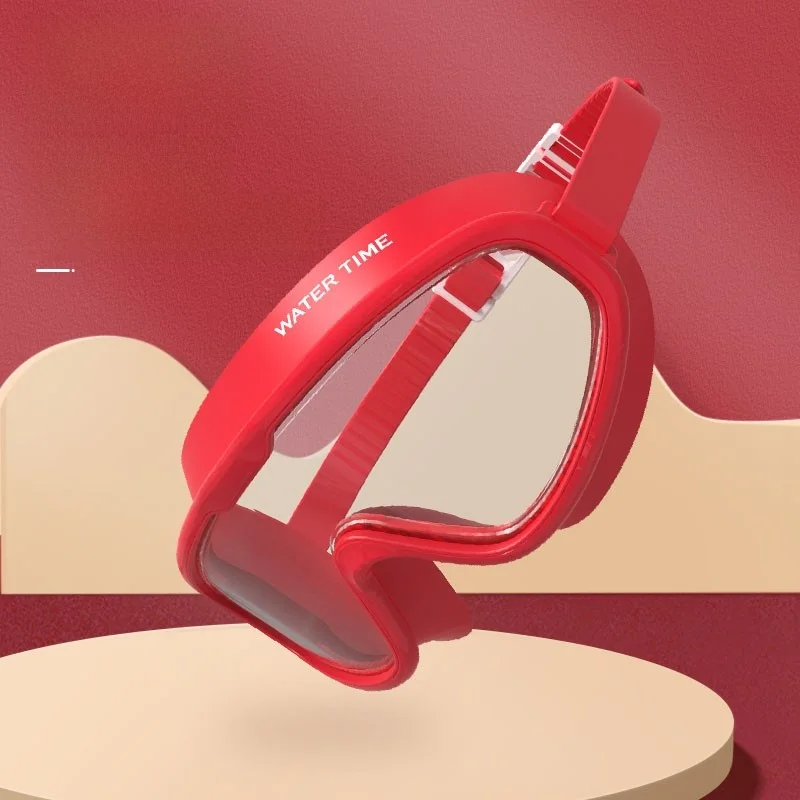 watertime-swimming-goggles-men's-wide-field-of-view-high-definition-waterproof-anti-fog-swimming-equipment-silicone-strap