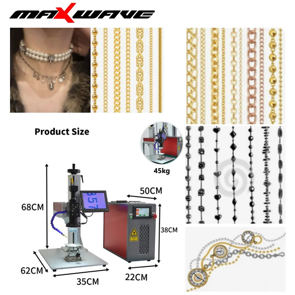 MAXWAVE QCW Laser Welder Jewelry Focused Long Laser Life Precise Welding for Delicate Pieces  Air Cooled Portable HD Camera