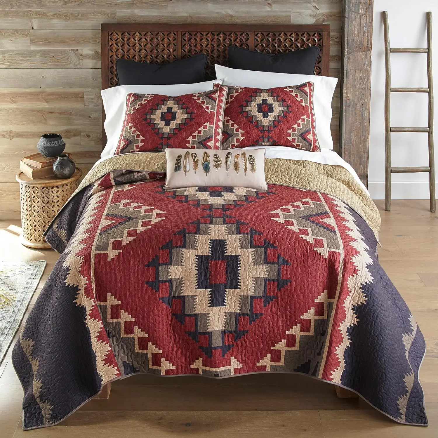 

Donna Sharp King Bedding Set - 4 Piece - Mojave Southwest Quilt Set With King Quilt, Two King Pillow Shams And One Decorative