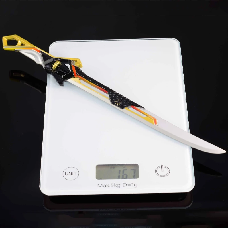 Figurines périphériques de jeu Valorant 30cm/11.81 pouces, couteau droit de championnat, artisanat en métal, modèle de jouet, ornement, affichage de bureau, cadeau