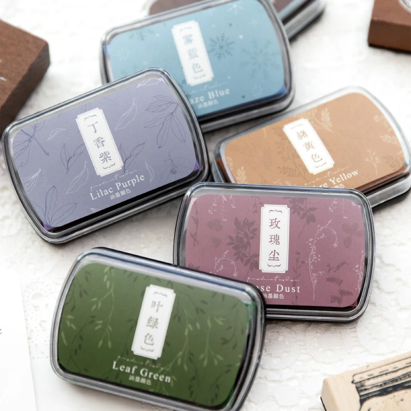 6 Colors Vintage Style Handmade DIY Craft Oil Based Ink Pad for Fabric Wood Paper Scrapbooking Ink pad Finger Painting