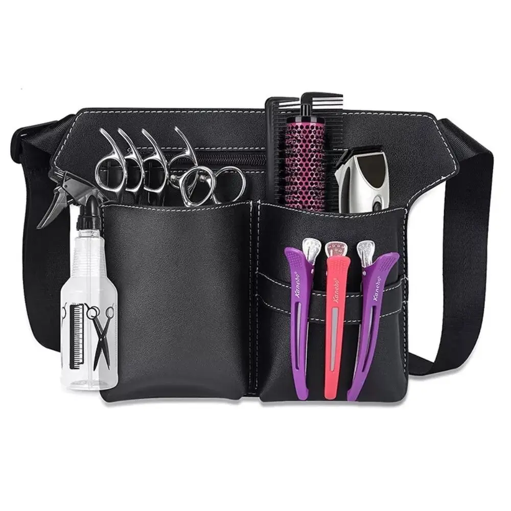 

Сумка для ножниц из искусственной кожи, съемная портативная парикмахерская сумка-кобура, хипстерский салонный ремень, держатель для парикмахерских инструментов, поясная сумка для парикмахера