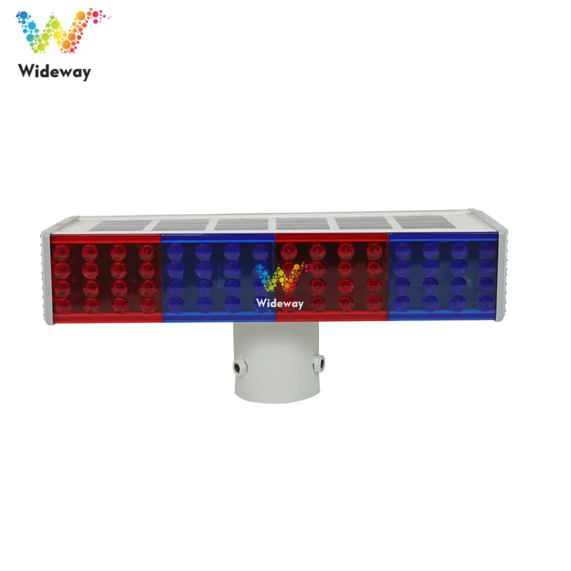 Construction Site Solar Powered Red Blue Safety Warning Flashing Light