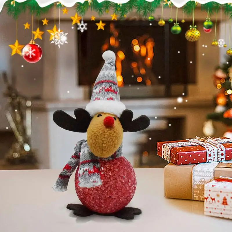 Rendier knuffeldier Plushie Light Up knuffeldier Kerst herten decor Elanden pluche zachte tafeldecoraties Elanden beeldjes