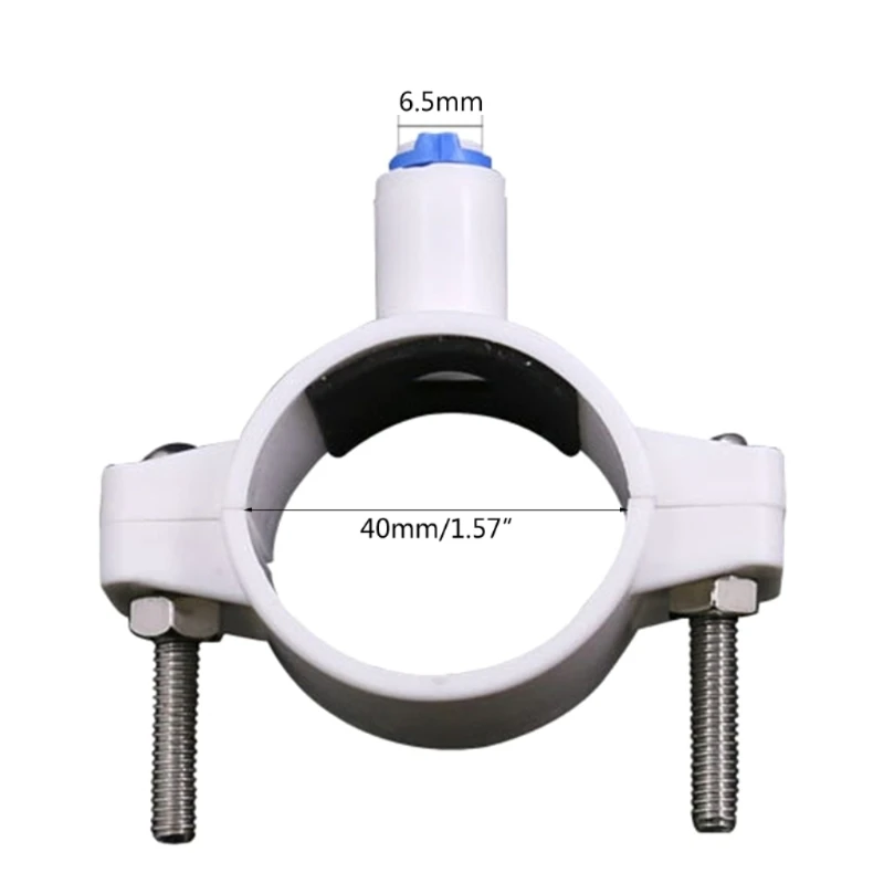 

Durable & Anti-oxidant 40mm Drain Waste Water Pipe Clamp 1/4" OD Hose Quick Connection Reverse Osmosis Saddle Clips