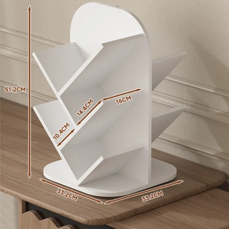Rotating Book Stand，Multi-Layer Desktop Organizer,Swivel Book Rack, Space Saving Shelf for Office Study Table, Creative Bookcase