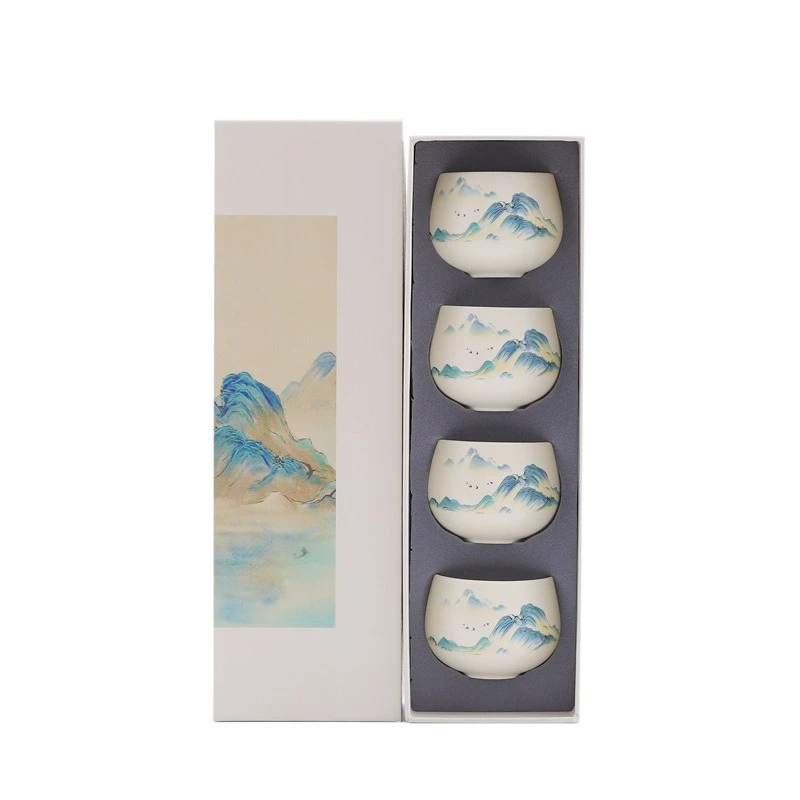 Guochao merchandise Jiangshan teacup master cup gift box for elders, leaders, teachers, birthday company activities