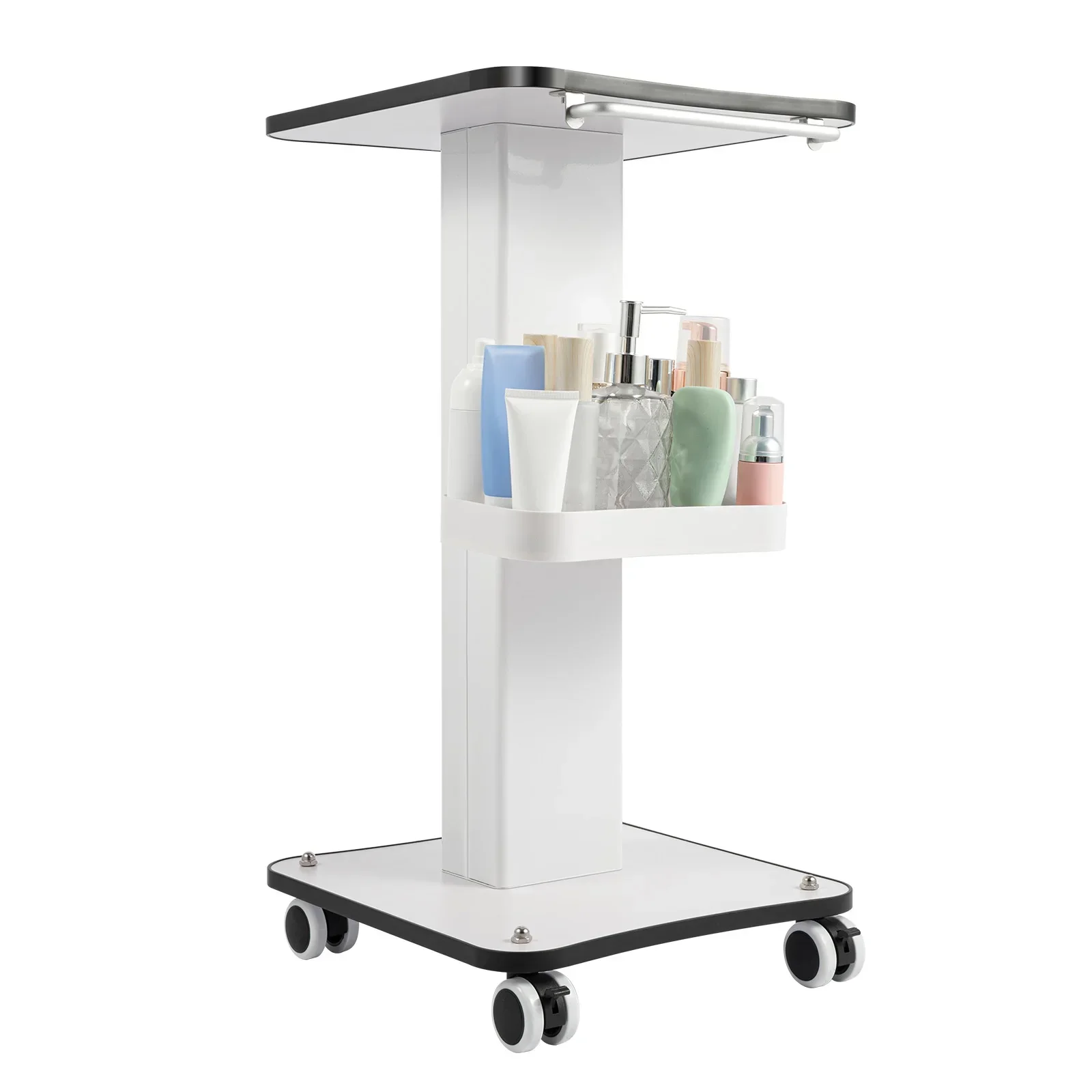 

Beauty Salon Trolley Cart,Spa Rolling Tray,Beauty Trolley on Wheels,Hairdressing Mobile w/ Handle,Beauty Instrument Storage Tray