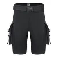 3mm Neoprene Wetsuit Tech Shorts Keep Warm Unisex Wetsuit Cargo Shorts D-Ring Buckle Leak Hole for Diving Equipment Accessories
