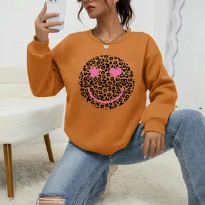 Weibliche Sämmer mit Leopardengesicht, heißes Woll -Sweatshirt, weibliches Lungen, das alles passt, Fall, weich, Straße 6 Hauptverkäufe Lächeln Kleidung - №5