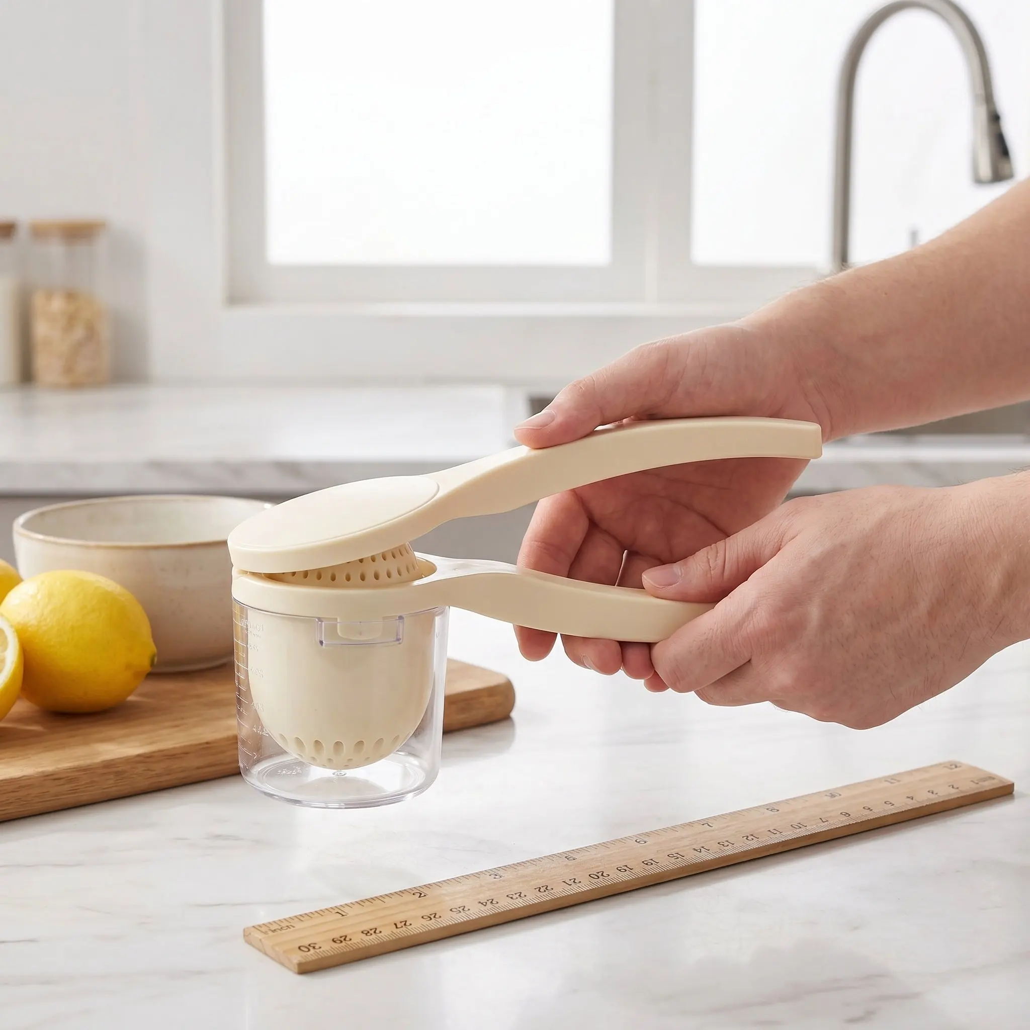 Manual Citrus Juicer Handheld Lemon Orange Squeezer with Detachable Strainer Compact Kitchen Tool