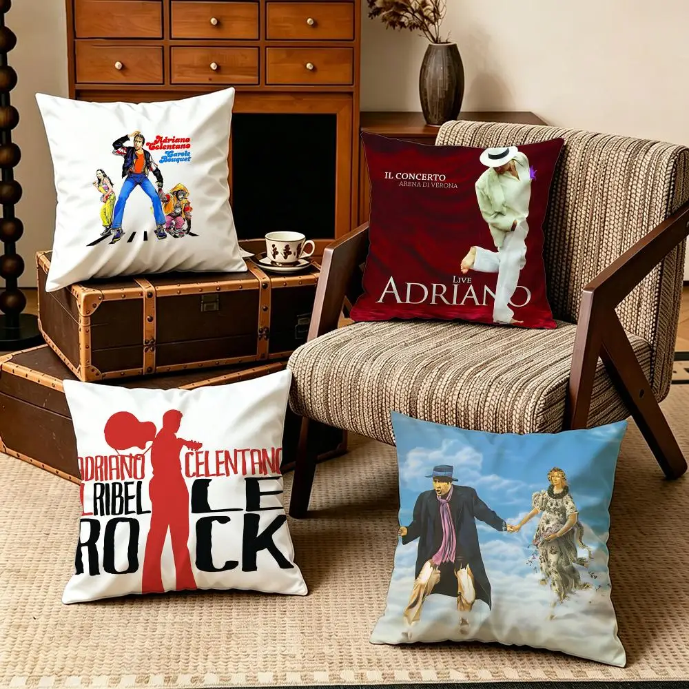Celebrity-Adriano CelentanoS Cushion Cover Soft Velvet Cushion Cover Set 4Pcs 50x50 45x45 Zipper Pillowcase for Home Decor