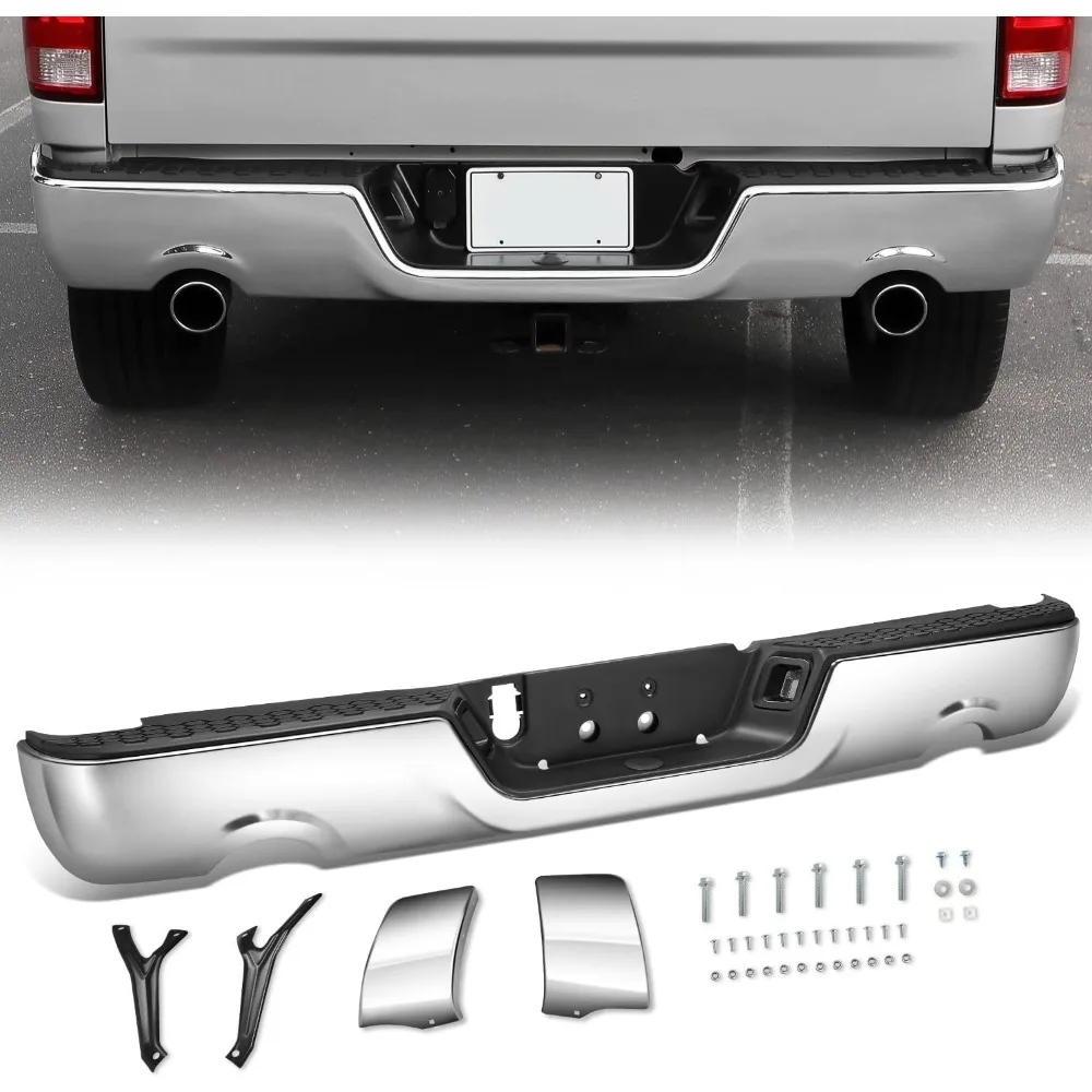 

Трехсекционный модульный бампер из хромированной стали для классических пикапов Ram 1500 и 2019 Ram 1500 2009-2018 гг.