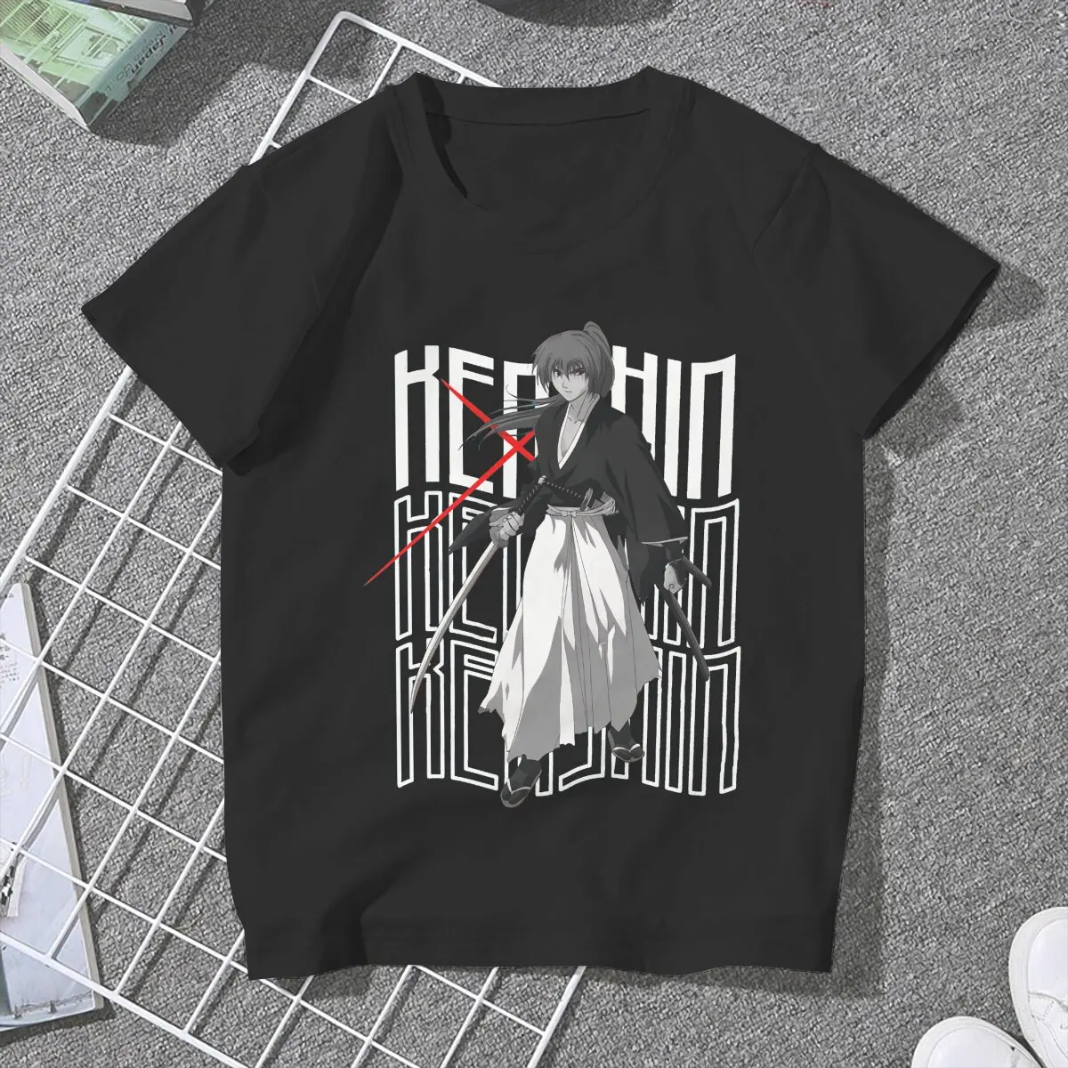 Kenshin Keren Abiz Women's T Shirt Rurouni Kenshin Manga Vintage Tees Short Sleeve O Neck T-Shirt Gift Idea Tops