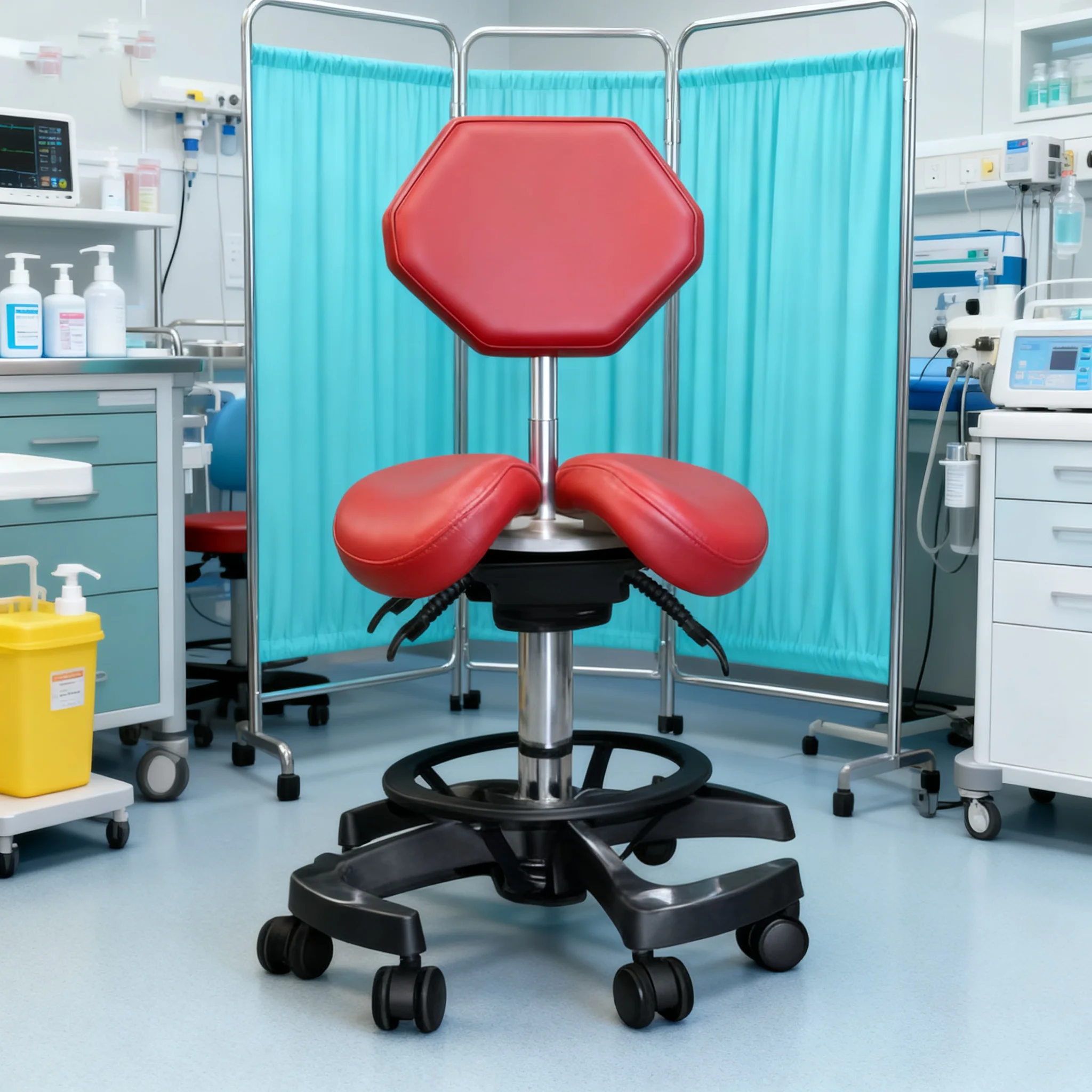 Saddle with Adjustable Armrests Dental Assistant Chair Dental Assistant Stool Dentist's Chair