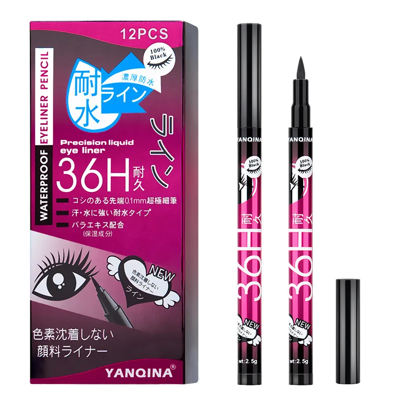 12 pz/set Eyeliner liquido matita Eyeliner impermeabile penna Eyeliner liquido a lunga durata trucco occhi ad asciugatura rapida cosmetico