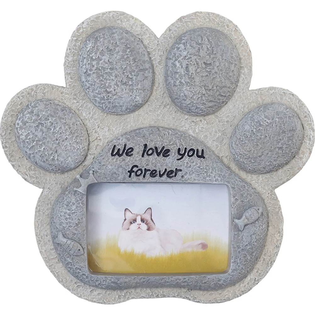 

Paw Print Pet Tombstone Cat Memorial Stone Realistic Resin Dog Paw Print Memorial Stone Indoor Outdoor Dog Cat Photo Frame