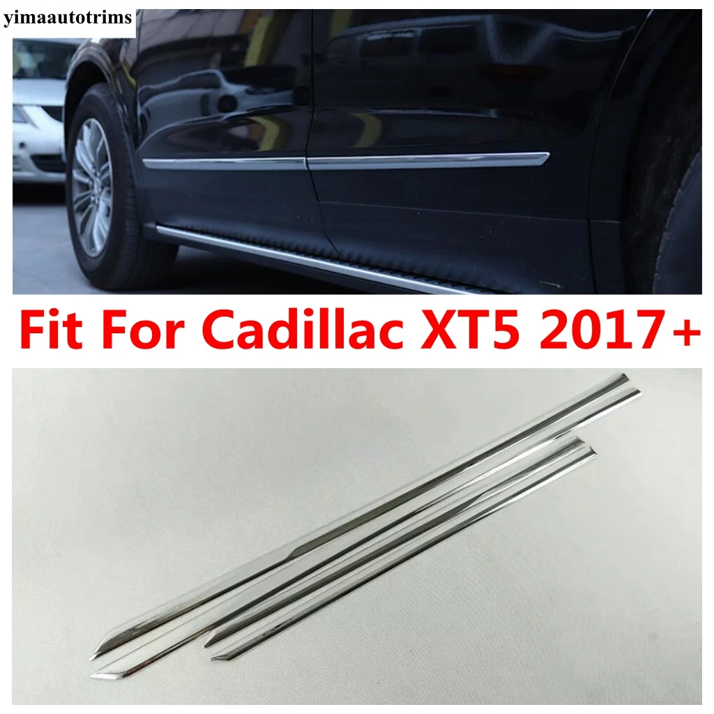 

ABS Car Side Door Body Line Garnish Panel Molding Bezel Strip Protection Cover Trim Accessories Fit For Cadillac XT5 2017 - 2023