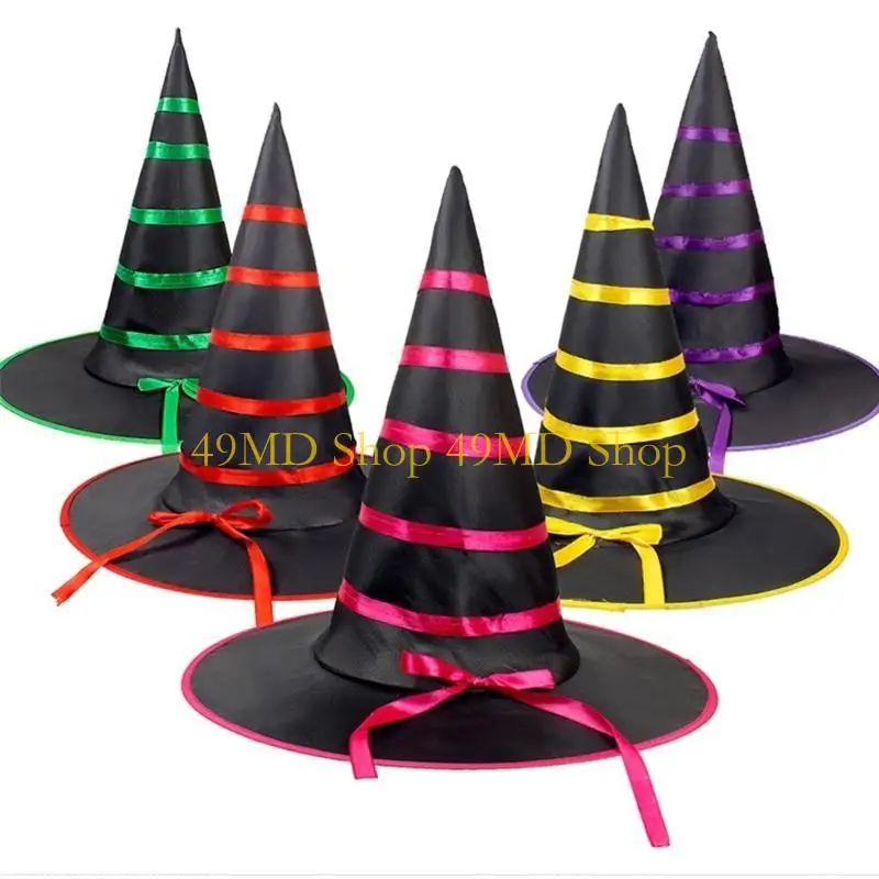 49MD Novelty-Wizard Hat Women Witch Cosplay Costume Hat Party Cap Festival Headwear