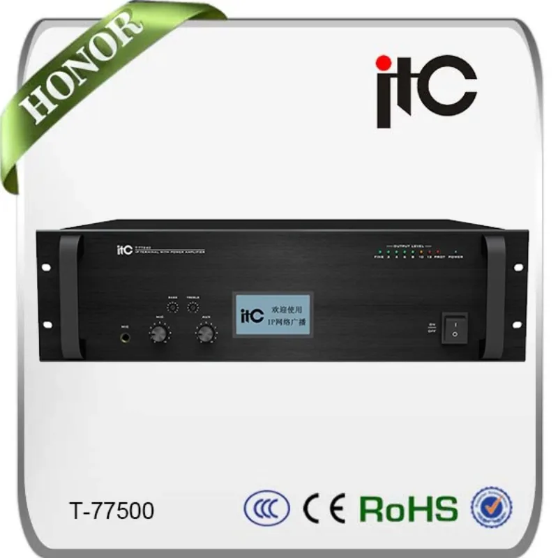 ITC T-78500 IP Based Pa System Network Audio Amplifiers 500W For Projects