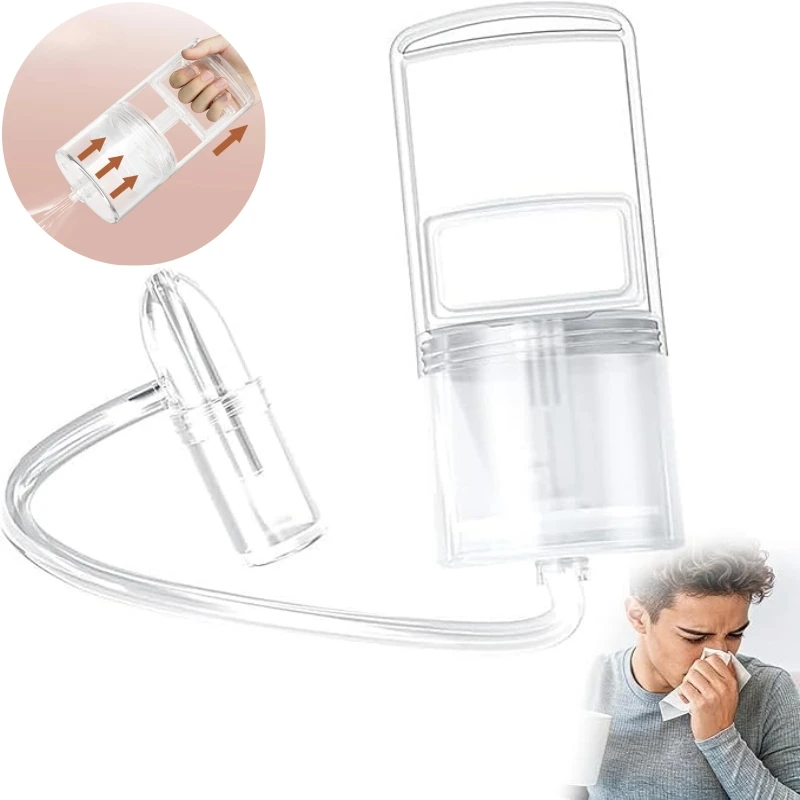 

Manual Nasal Aspirator for Babies Adult Vacuum Suction Nose Cleaner for Sinus Relief Powerful Hand Pump Nasal Mucus Remover Tool
