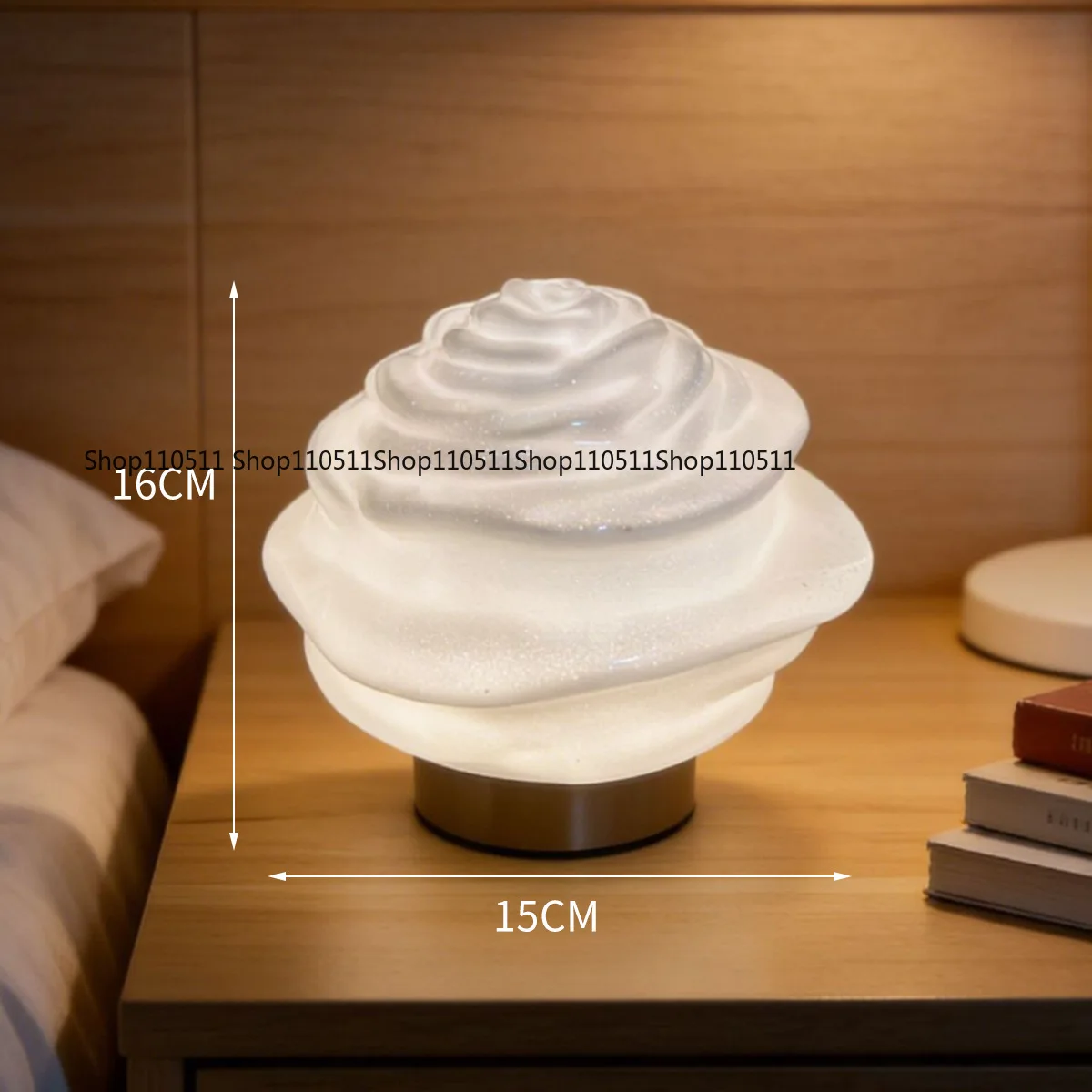 Glass fine flash dream night light LED bedside light sleep light warm romantic night