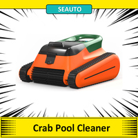 SEAUTO Crab Cordless Robotic Pool Cleaner, Suitable for 2000sq.ft Area, Up to 2.5H Runtime, 3.5L Large Filter Basket, Wall Climb