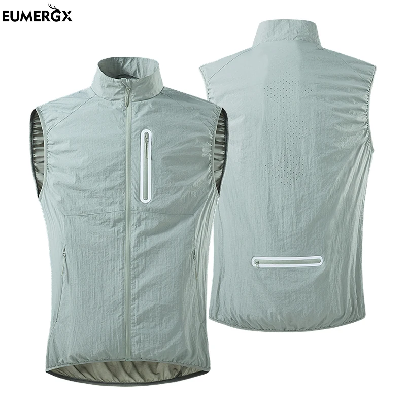 

EUMERGX Men's Women's Running Vest Climbing Camping Hiking Fishing Vest Unisex Summer Waterproof Self-Storage Sleeveless Jacket