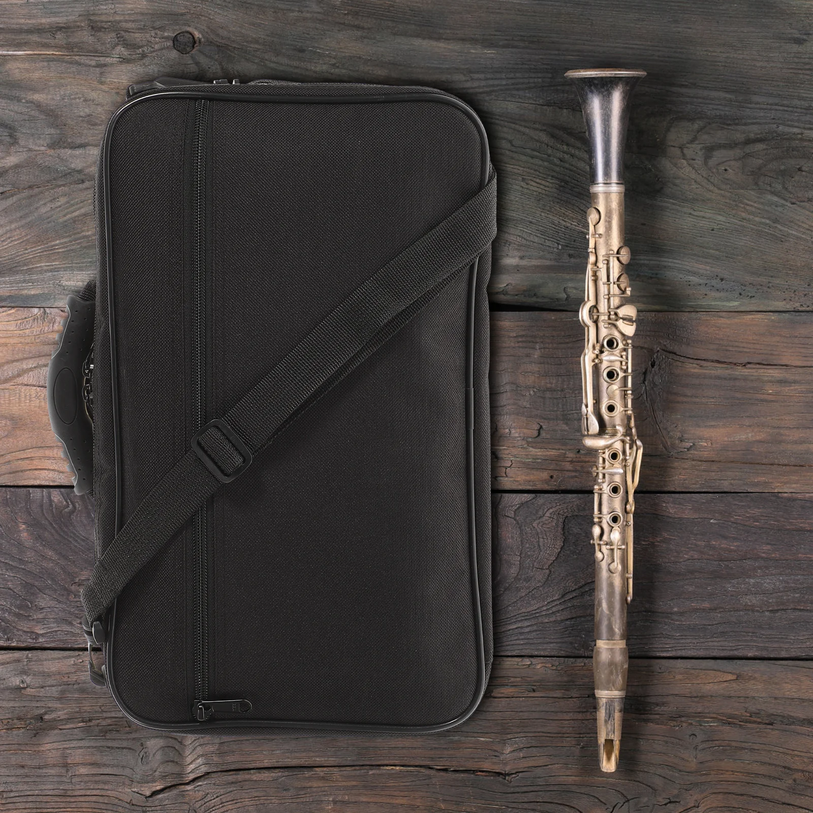 

1 set 1 Set Of Oboe Portable Storage Bag Two Pieces Black Pu Case Canvas Cover Lining Protection For Instrument Holders