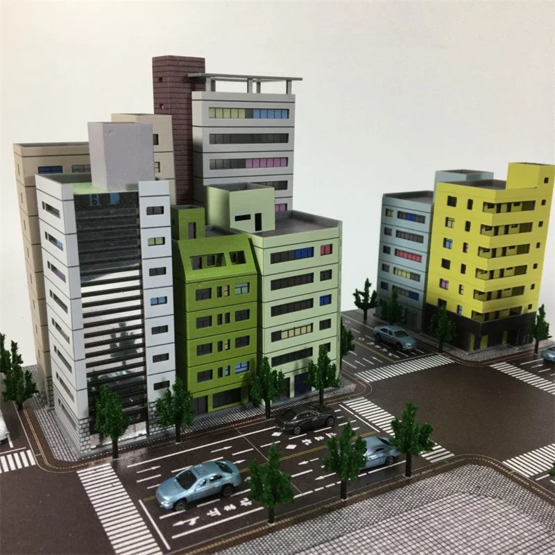 1:300 Scene City Building Sandtischmodell, zusammengebautes Diorama-Layout aus Kunststoff – Detail 5