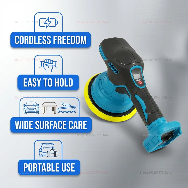 Wireless 18V Electric Car Polisher Rotary Buffer Machine for Waxing Sanding Sealing Glazing Auto Detailing Power Tools for Cars