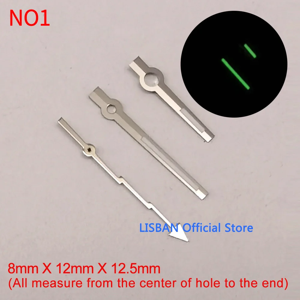 

Стрелки часов Lisban, зеленые светящиеся стрелки, подходят для механизма NH35 NH36 ETA 2836 2824 Miyota 8205 8215 821A Mingzhu DG 2813 3804