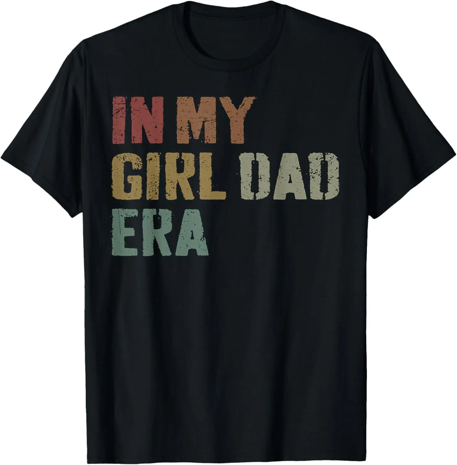 Funny In My Dad Daughter Era Tee Fathers Day Men Gifts T-Shirt 100% Cotton Trendy Y2K Short-Sleeve Tee-Soft, Quick-Drying,