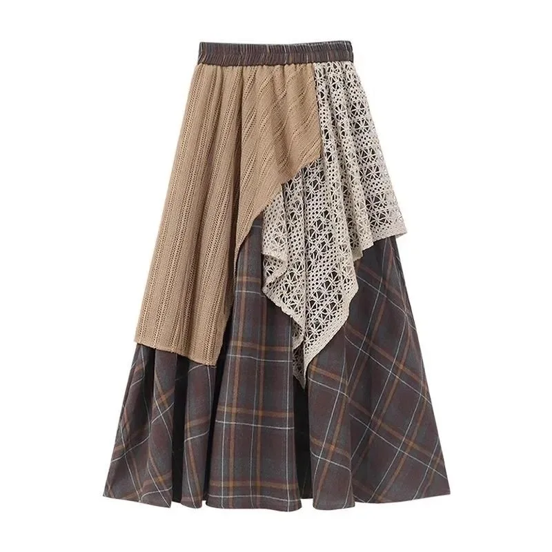 Casual Women's Set New Autumn and Winter Retro Sweater+ethnic Style Design Half Skirt Two-piece Set image 5