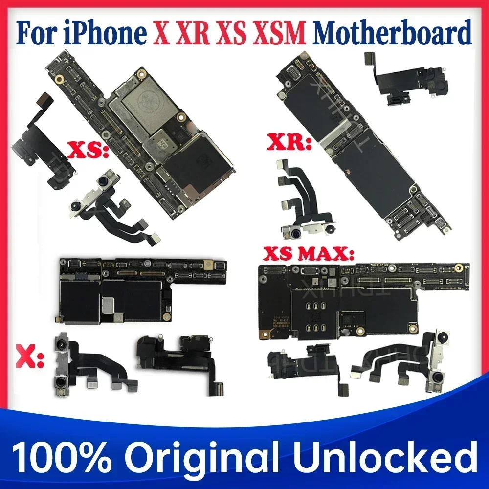 For iPhone X XS Max Mainboard Clean iCloud For iPhone XR Full Working Motherboard with Face ID Support iOS Update Logic Board