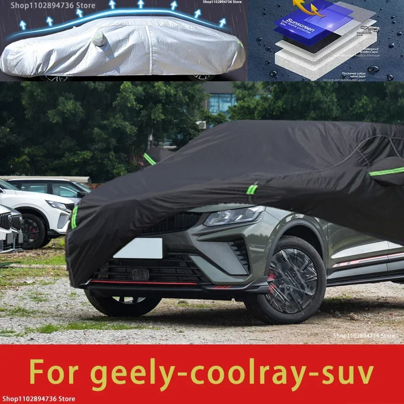 

For Geely Coolray L Fit Outdoor Protection Full Car Covers Snow Cover Sunshade Waterproof Dustproof Exterior black car cover