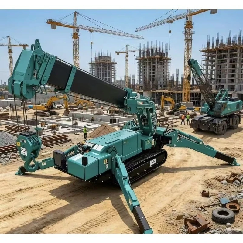 Multi Function 5 Ton Tracked Spider Crane High Lifting Height Mobile Crane For Electrical Substation Construction Job